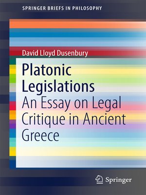 cover image of Platonic Legislations